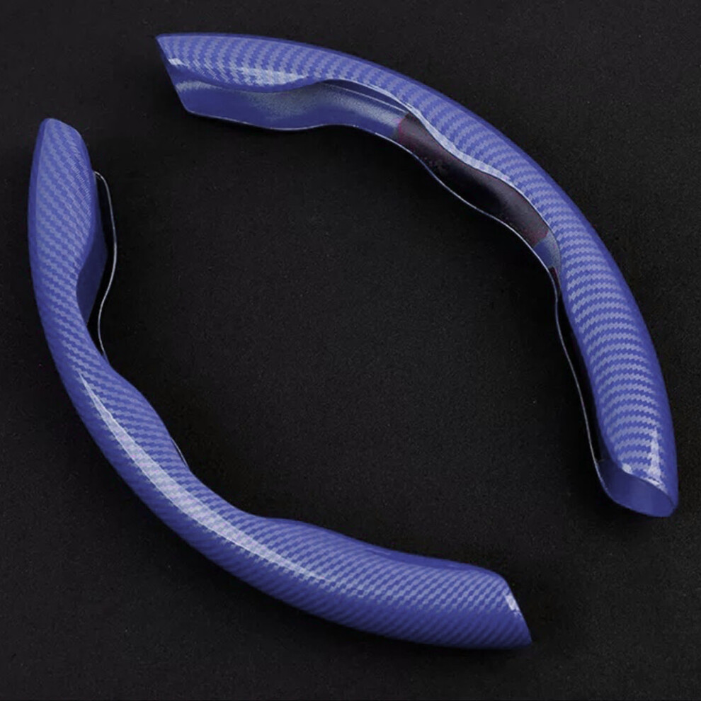 Carbon Fiber Steering Wheel Cover Ultra Thin Fit Wear Resistant Universal Steering Wheel Protector For Most Autos Blue 8401319460493