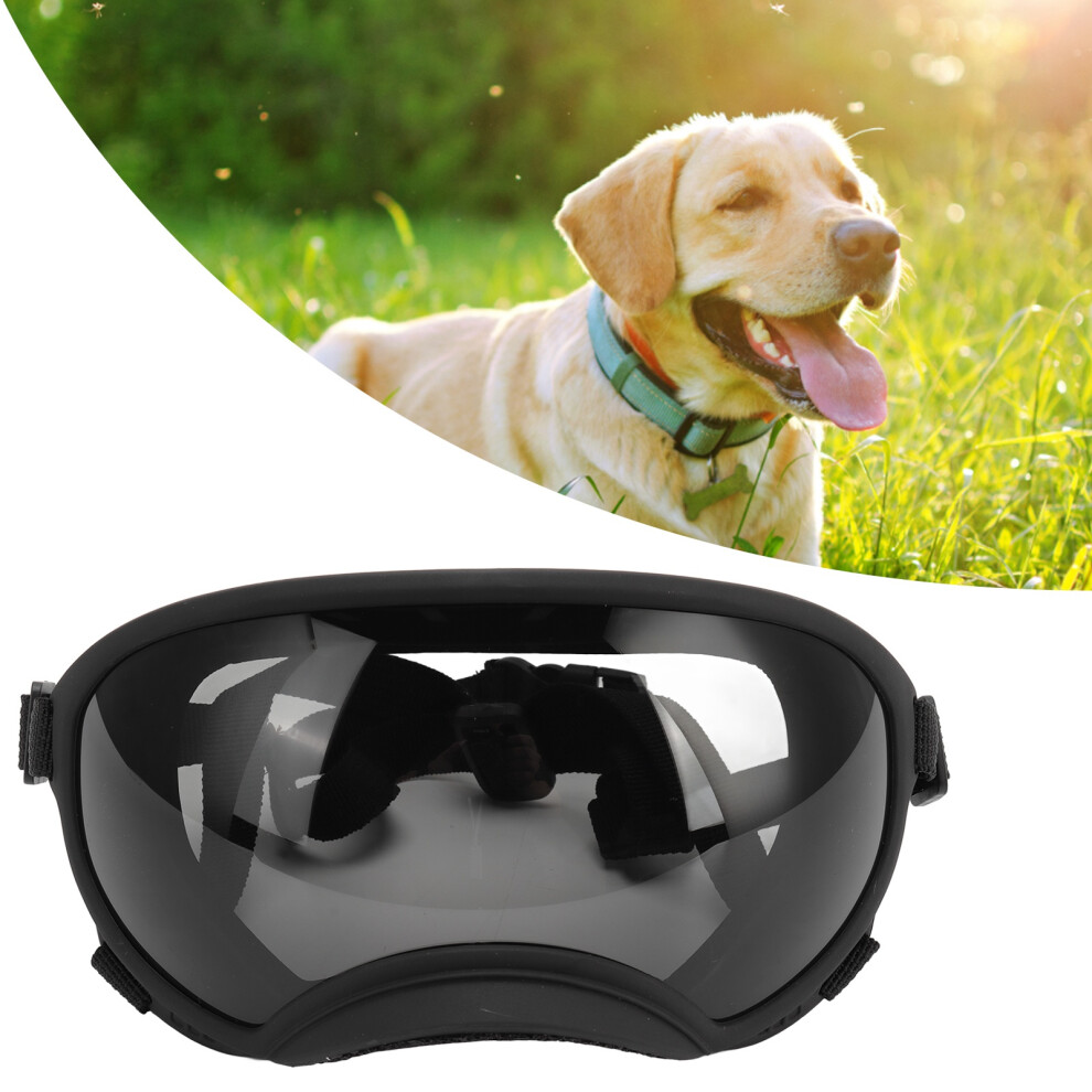 Dog Goggles Windproof Ultraviolet Proof Dustproof Adjustable Strap Durable Dog Sunglasses For Large Breed Black Frame And Gray Goggles 6951319457808