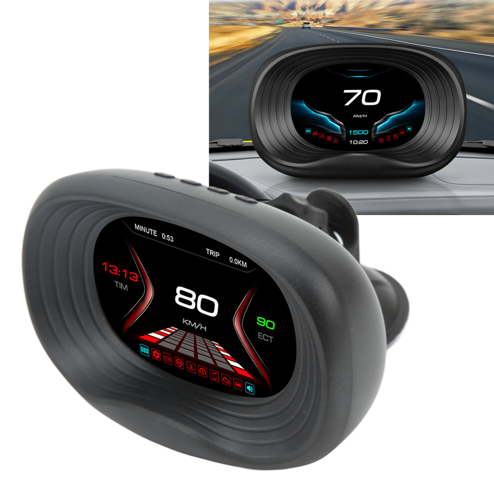Obd Hud Digital Meter Temperature Speed Mileage Pressure Display Auto Diagnostic Gauge Overspeed Voltage Dashboard Alarm Instrument Tool 9451319460824