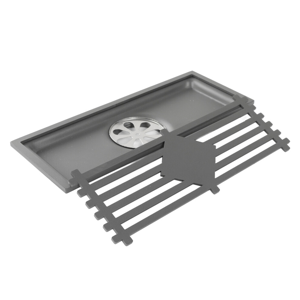 Floor Drain Stainless Steel Rectangle Corrosion Resistance Shower Grate For Kitchen Balcony Hotel 30Cm/11.8In 7891319462589