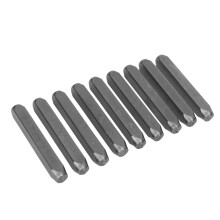Juego de 9 sellos numéricos de 5 mm con estuche de almacenamiento plateado