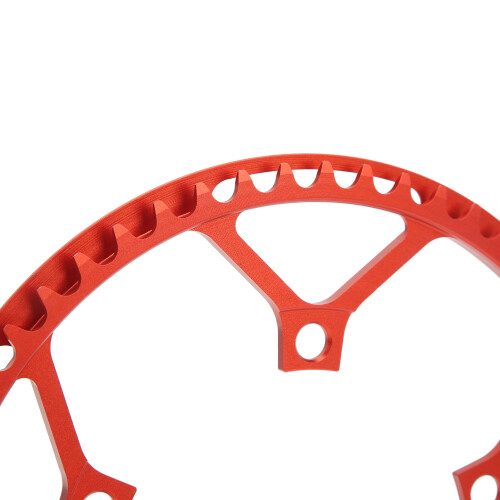 Plato plegable de aluminio rojo de 56 dientes BCD 130 2