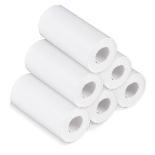 Rollo de papel térmico 56 mm blanco, 6 rollos para impresora