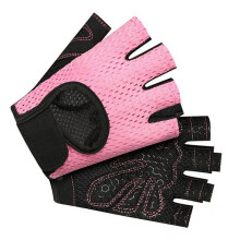 Guantes de nylon para entrenamiento con dedos descubiertos, rosa, talla M, 32 g
