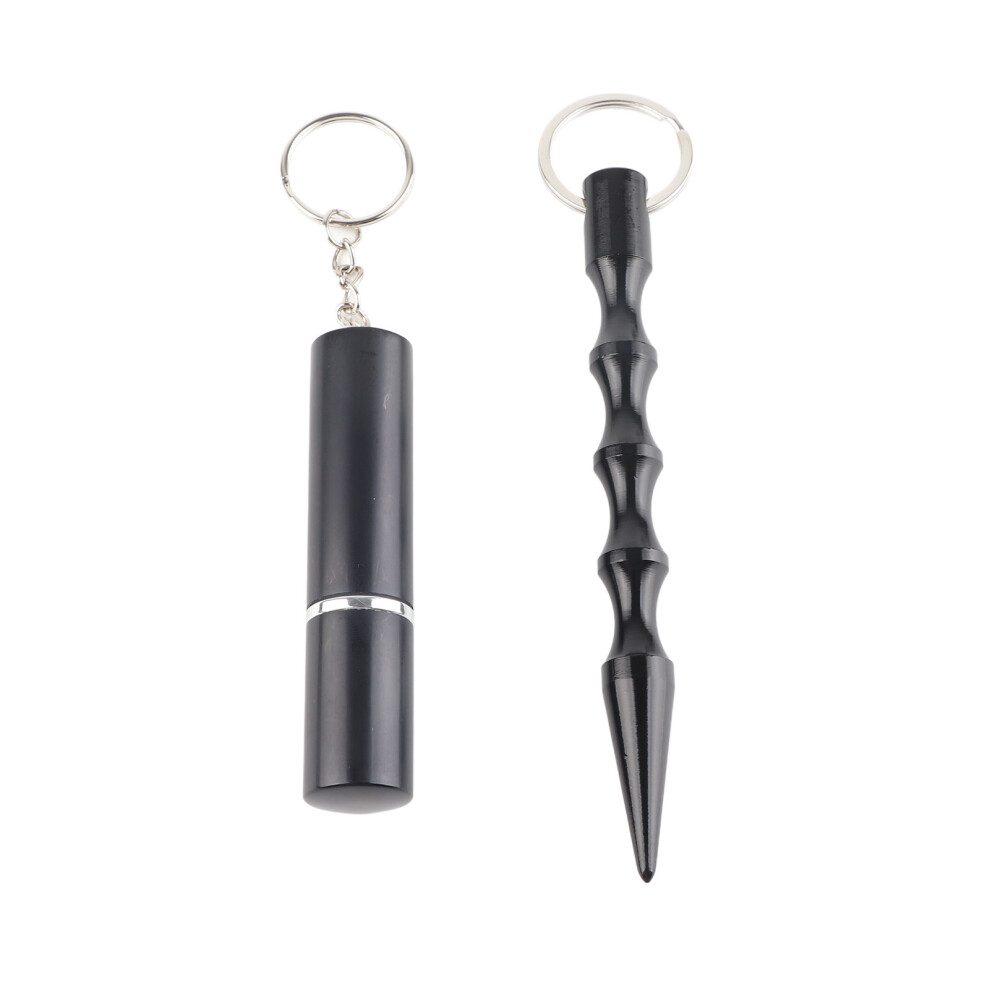 8 Pcs Protective Keychain Set Portable Fashionable Safety Keychain Set for Women Teenagers Black