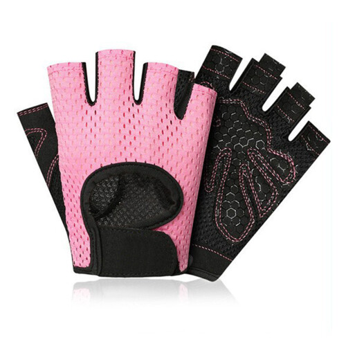 Nylon Halbfinger-Trainingshandschuhe Pink S 32g 1