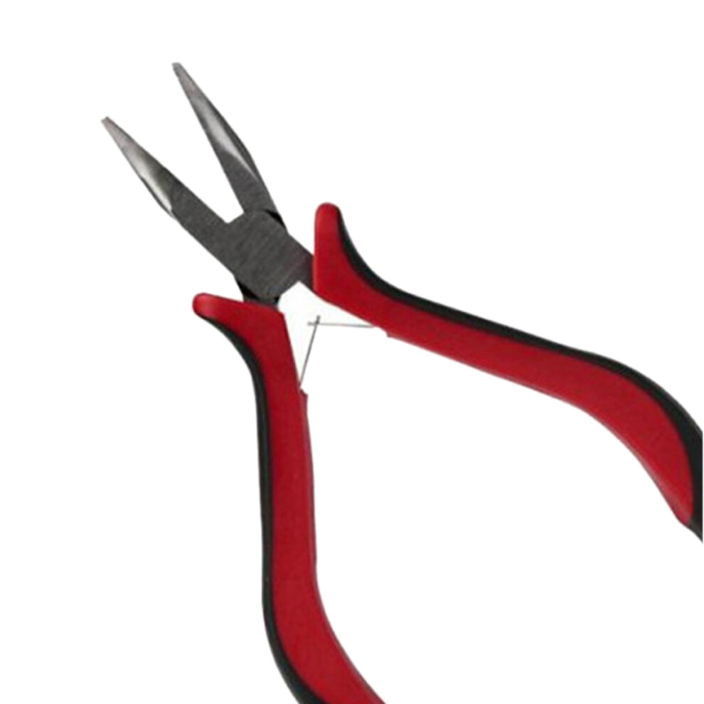 4pcs Hair Wig Plier Curved Tip Wooden Hook Needle Silicone Rings Hair Extension Tools Light Brown