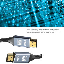 Cable de Interfaz Multimedia de Alta Definición de 3,3 ft Gris 8K/4K/2K