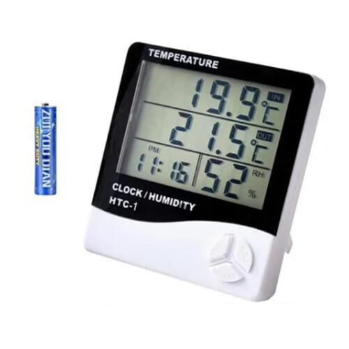 Mini-Digital-Thermometer-Uhr 9,2  8,4  2 cm Farbe 1