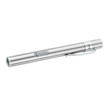 Linterna USB en forma de bolígrafo de 858 lúmenes, blanca, 13 x 1,3 cm