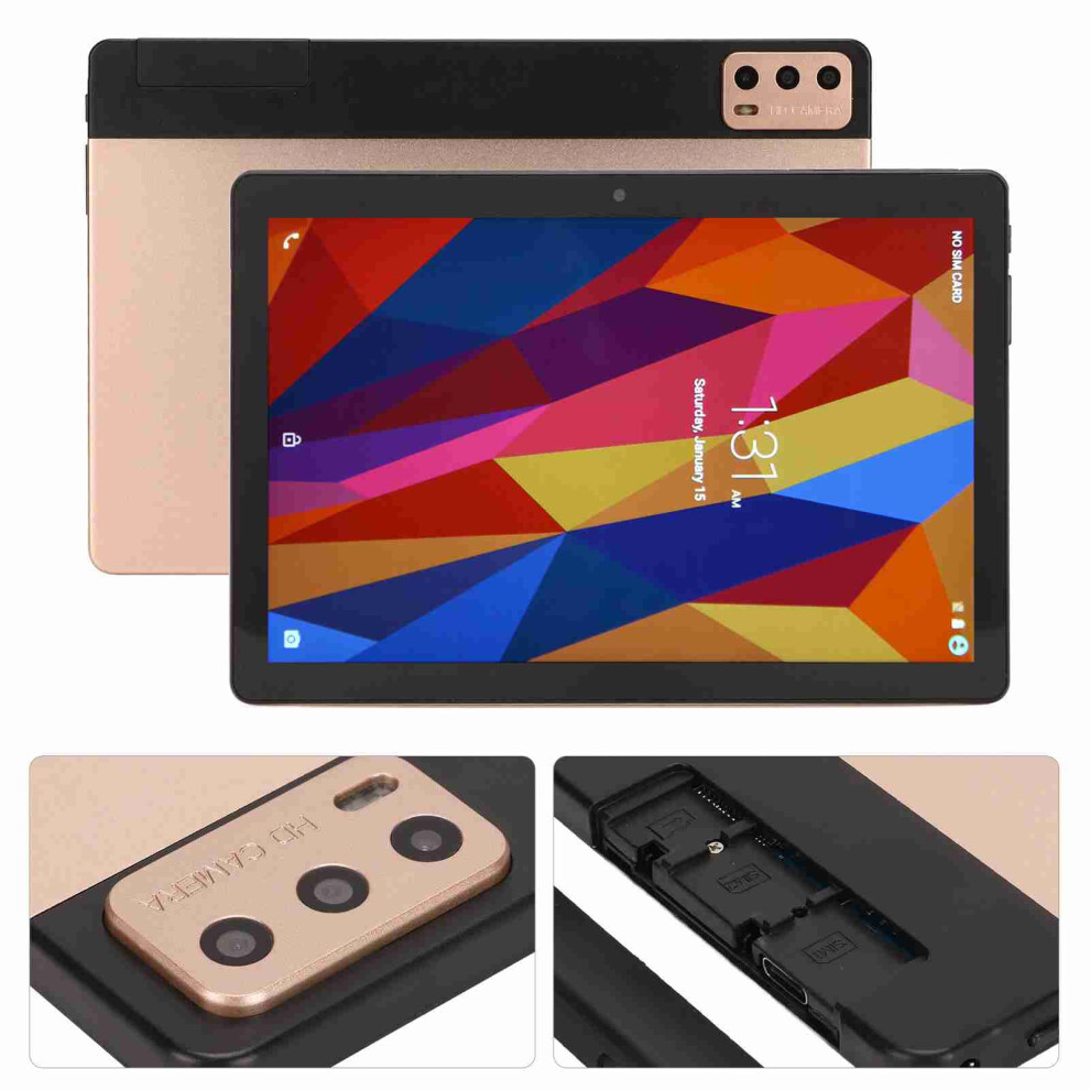 10.1In Tablet For Android11 2.4G 5Gwifi 8Gb Ram 256Gb Rom 1920X1200 5Mp 13Mp Octa Core 5800Mah Rechargeable Tablet Golden 7681319469882