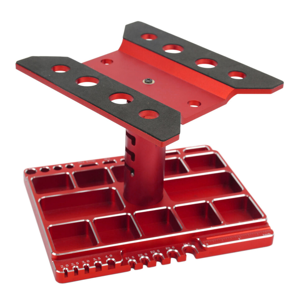 Rc Car Work Stand 360 Degree Rotatable Lockable Regulable Height Aluminum Alloy Rc Car Repair Workstation Red 8231319470877