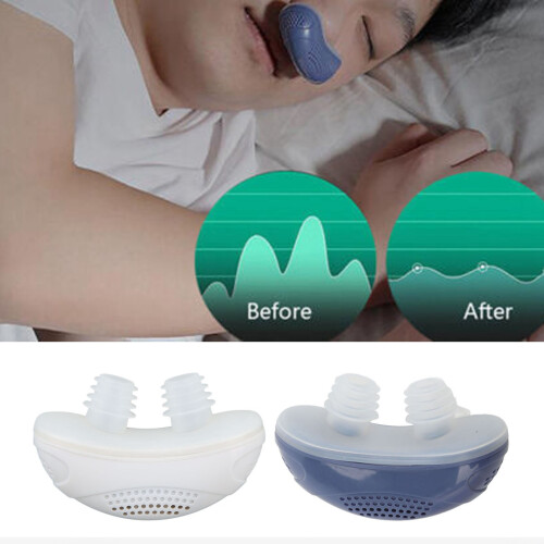 Electric Prevent Snoring Device Easy Breathe Improve Sleep Quality Snoring Problem Solution Tool Blue 2