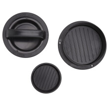 3-in-1 gefüllte Burgerpresse, 200 g Schwarz 12,5 cm