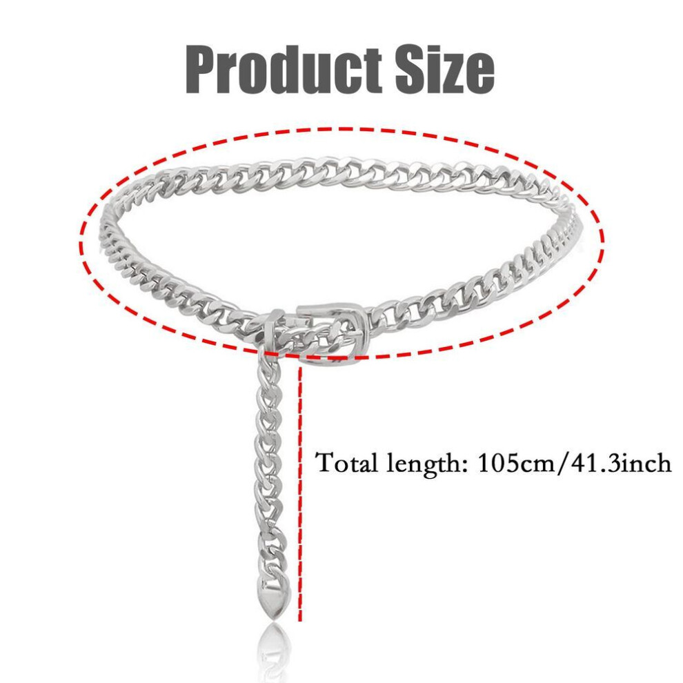 (gold) 1 Pc Women's Chain Belt Metal Waist Chain Dress Belts Metal Belt Adjustable
