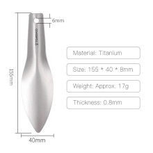 TOMSHOO Pala de Titanio 17g 155x40mm Titanio