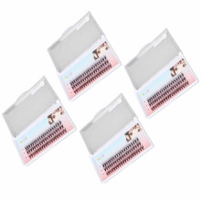 4 Boxen Wimpern-Cluster C-Curl 11 mm Schwarz 60 pro Box