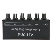 Stereo-Sound-Mixer 2 Eingänge 4 Ausgänge 3,5 mm Schwarz