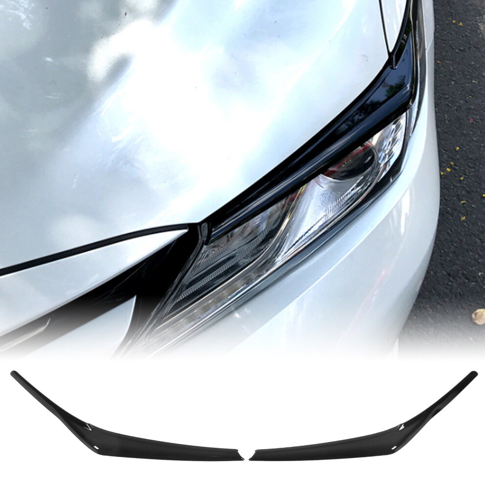 1 Pair Car Headlight Eye Lid Covers Bright Smooth Surface Scratch Resistant Replacement For Camry 2018Â2023 Black 4011319481424
