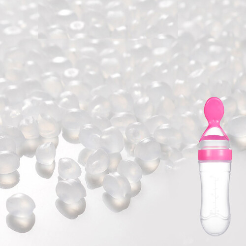 Löffel für Fläschchen aus Silikon PP 20  5 cm Pink 2