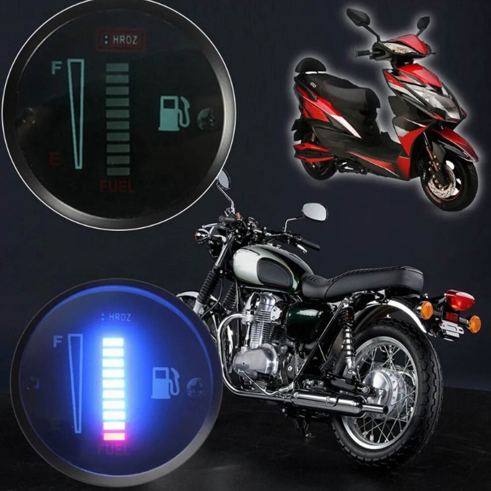 Motorcycle Fuel Gauge 12V Tank Oil Level Meter With Lcd Display 52Mm Shell Diameter For Car Motorbike Modification 8731319483308