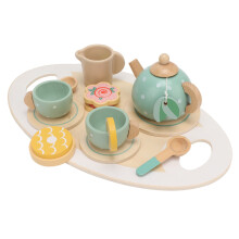 Set de té de madera de pino para juego simbólico 3+