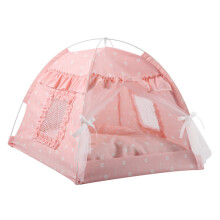 Faltbares Haustier-Zelt für Katzen und Hunde 35x35x32cm Pinke Spitze
