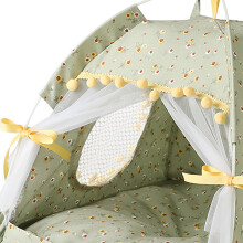 Cat Tent House Semi Enclosed Foldable Ventilate Gauze Curtain Portable Summer Pet Tent Nest for Pet Cat Dog 40x40x37cm / 15.7x15.7x14.6in,
