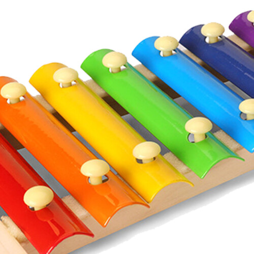 8-Noten Xylophon mit Holzbasis 12  23,9  2,4 cm