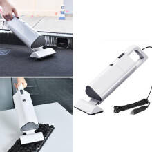 Aspiradora de coche con cable blanca, portátil, para pelo de mascota