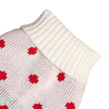 Cat Sweater High Collar 2 Legged Warm Strawberry Pattern Stylish Cute Pet Knit Sweater for Daily Party Red M