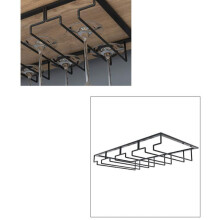 Schwarzer 4-Fach-Draht-Stielglashalter aus Eisen 40 22,5 cm