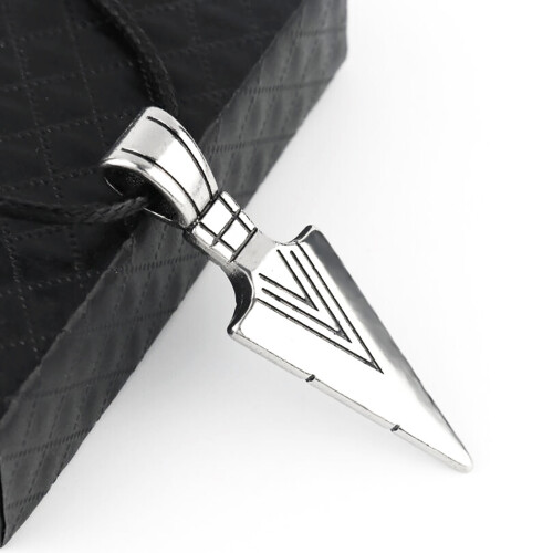 Collar de punta de flecha para hombre 65cm/25.6in Plata 2
