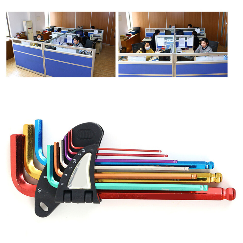 9Pcs Hex Wrench Star Key Ball End Metal Long Arm Metal Key Tool Set Kit For Repair Bh 205ÂHxl 8721319484931