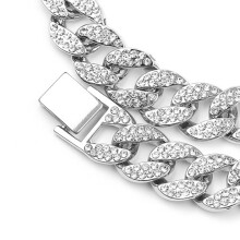 Cadena cubana de eslabones de plata 46x1.3 cm 78 g para hombres