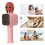 Micrófono de karaoke rosa 18650 1200mAh Bluetooth 6-8h 1