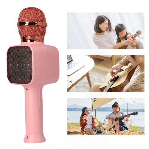 Micrófono de karaoke rosa 18650 1200mAh Bluetooth 6-8h