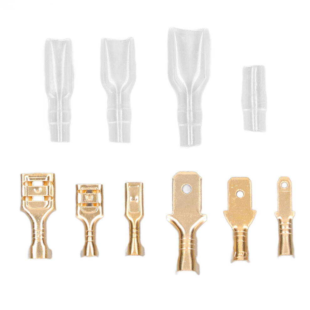 600Pcs Brass Crimp Terminal Connector Male Female Brass Spade Connector With Transparent Sheath 4621319490465