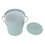 Runder verzinkter Eiskübel blau mit Deckel & Schaufel 15