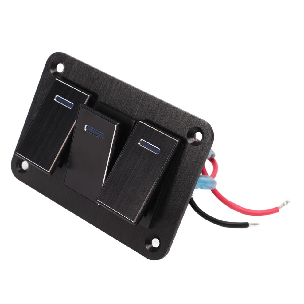 3 Gang Rocker Switch Panel Waterproof Pre Wired Aluminum Alloy For Boat Car Rv Motorcycle Bus Dc12vâ24V 4941319494240