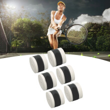 6 Stück PU Tennis Schläger Griffband, matt, rutschfest, schweißabsorbierend, weiß