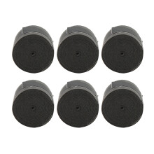 6 Stück PU Frosted Tennis-Schlägergriffband 2,5 cm x 110 cm Schwarz