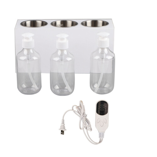 3 Bottle Spa Warmer Adjustable 9 Temperature Mode with Timer Massage Oil Lotion Cream Bottle Heater 1