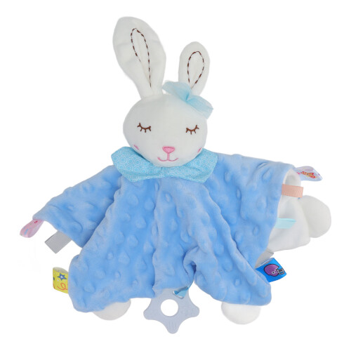 Blaues Plüsch-Babysicherheitsdecke 28 cm/11 Zoll Snuggle 1