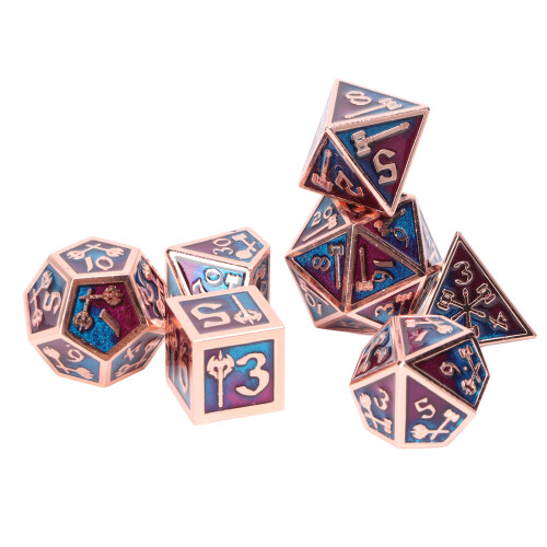 7Pcs Metal Polyhedral Dice Set RPG Card Games Odorless Table Game Gear Dice for Table Games Accessory Type 2 1