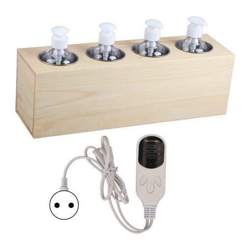 4 Bottle Massage Oil Heater Adjusting Temperature Internal Timer Massage Lotion Warmer 110‑ 1