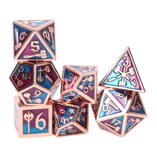 7Pcs Metal Polyhedral Dice Set RPG Card Games Odorless Table Game Gear Dice for Table Games Accessory Type 2