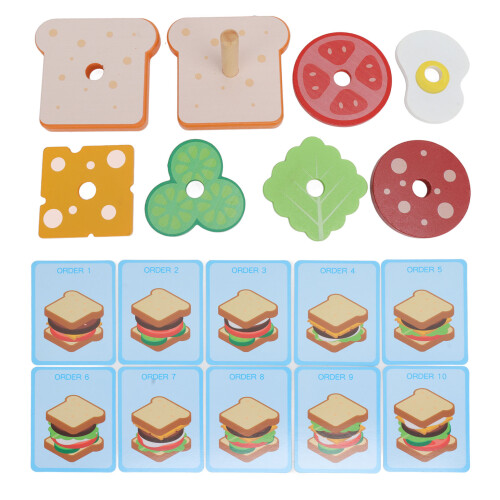 Juego de cocina de comida rápida de madera compuesta 40 piezas 1