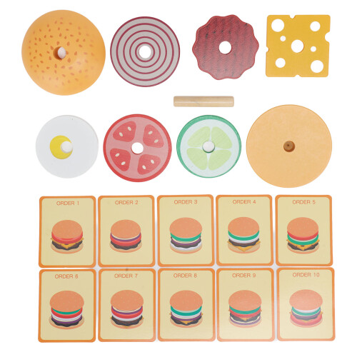 Set de juego de cocina de comida rápida - Juguete de madera compuesta 1