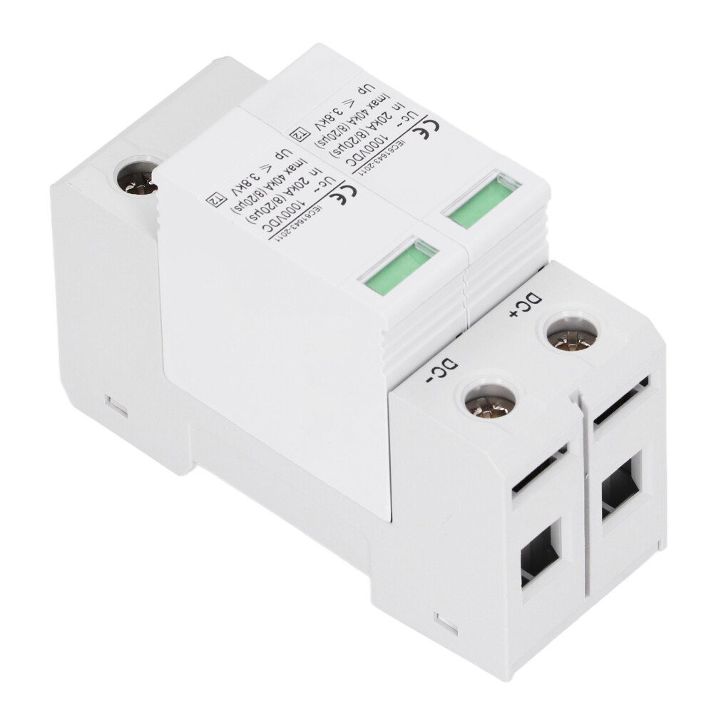 Dc 1000V 40Ka Surge Protector Arrester Protective Device For Photovoltaic Power System White 2P 3581319495352